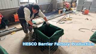 Proces produkcji barier obronnych HESCO | Od surowców do gotowego produktu