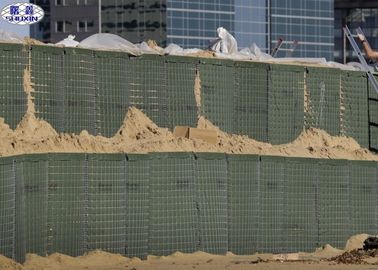 Ziemne wypełnione piaskiem bariery wypełnione piaskiem Pole gabionowe do bariery przeciwpowodziowej