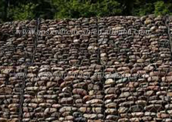 Tkana siatka druciana 2,0 mm Gabion Mur oporowy z wypełnieniem z kamienia