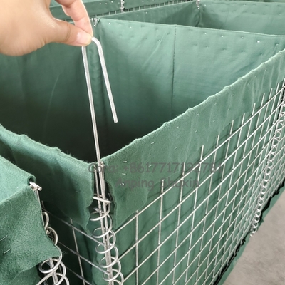 Bezpieczeństwo Stalowa siatka ochronna Gabion Pudełko bariera obronna Galwanizowany Gabion Piasek wypełniający ścianę