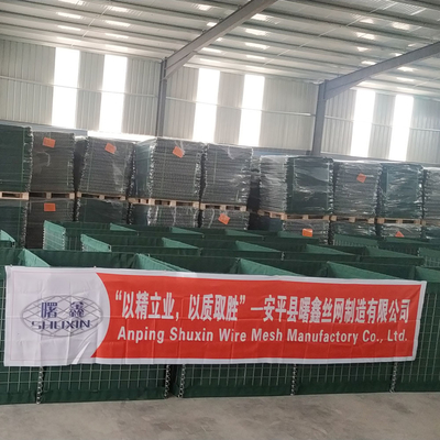 Zgalwanizowane bariery ścian piaskowych Mil3 Blast Wall For Flood Mil6 Gabion Zwojowe bariery obronne