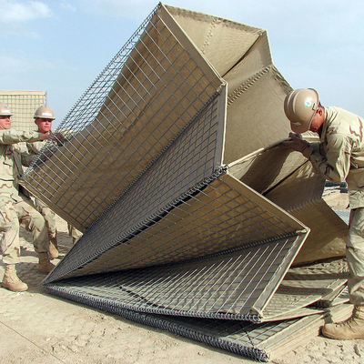 Zgalwanizowane bariery ścian piaskowych Mil3 Blast Wall For Flood Mil6 Gabion Zwojowe bariery obronne