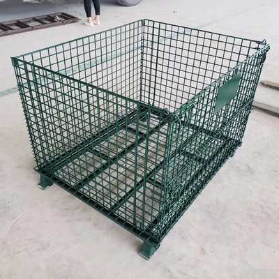 Zgalwanizowana 1200*1000*890mm Składalna sieć drutu zamykalną transport metali magazynowanie sieć drutu paletka klatka
