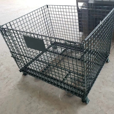 Zgalwanizowana 1200*1000*890mm Składalna sieć drutu zamykalną transport metali magazynowanie sieć drutu paletka klatka