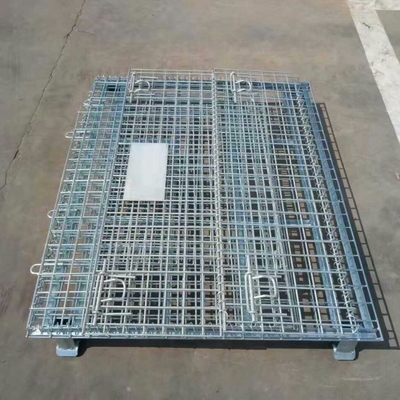 Zgalwanizowana 1200*1000*890mm Składalna sieć drutu zamykalną transport metali magazynowanie sieć drutu paletka klatka