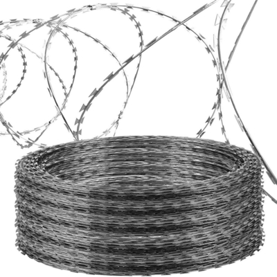 Ogrodzenie ze stali nierdzewnej Concertina Crossed Flat Warp BTO-22 Razor Barbed Wire Fence for Airport Fence