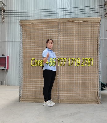 MIL1 1,37m wysoka Galfan powlekany spawany Gabion Linia z Geotextile wojskowej klasy HESCO bariery powodziowe na rynku USA