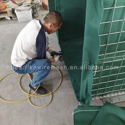350 g cynku Aluminiowy Materiał bariery obronne spawany Gabion ściana z piaskiem / zielonego geotekstylu