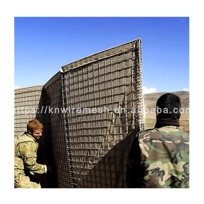 Wojskowy piasek wypełniony ciężkim galwanizowanym bastionem obronnym bariery Hesco Blast Wall