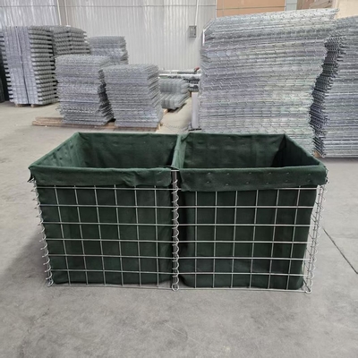 MIL1, MIL 7, MIL 10, MIL 12, MIL 19 2.74M Wysoka gorąco zanurzona geotekstylia wyłożona spawany gabion worek Hesco do wojskowych barier obronnych bastiony