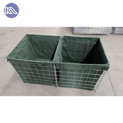 Wytrzymałe HDP Galwanizowane MIL19 2.74M Wysoko spawane Gabion Box Geotextile Tkanina wyłożone bariery bastion obronne