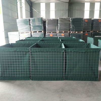 Galvanized Anti-rust Wire Mesh Military Barrier，Army Defensive Barrier With Sand/Green Geotextile