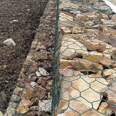 Szara siatka Pvc 2x1x1m Gabion Mesh Basket 6x8 na kamień