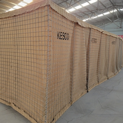 Spawana wojskowa ściana gabionowa z piaskiem Hesco Barrier Army Protective