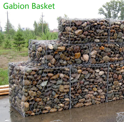 Antykorozyjna siatka druciana Ściana oporowa Gabion Ściana do ochrony przeciwpowodziowej 2 X 1 X 0,5 M