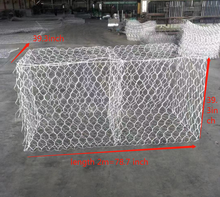 Standardowy kosz z drutu gabionowego 1x1x2m 3,05 mm 80x100 mm do projektu budowlanego