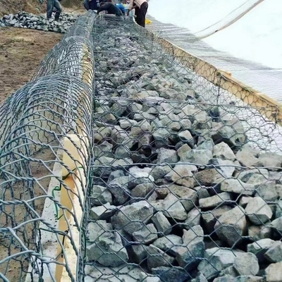 Standardowy sześciokątny drut   Gabion Box Ściana oporowa ocynkowana