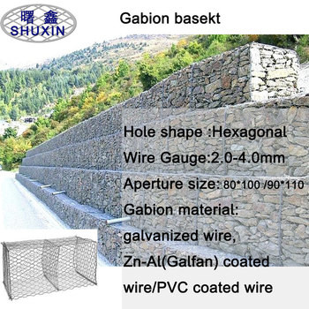 2m x 1m x 1m stalowe kosze gabionowe o średnicy drutu 3,0 mm