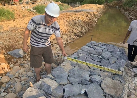 Galwanizowany 2x1x1m Gabion Wire Mesh Box 80x100mm Sześciokątny