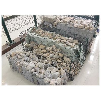 Galfan powlekany Gabion Box / podwójnie skręcony sześciokątny koszyk sieci drukowej do zabezpieczenia ścian i wybrzeży