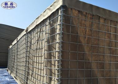 Wojskowe pudełko gabionowe z podszewką z tkaniny, ściana oporowa z koszy gabionowych