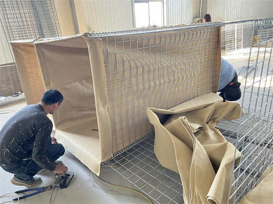 Galwanizowana ściana piaskowa spawana bariera obronna, wybuchoodporna, klatka przeciwpowodziowa, gabionowa ściana wybuchowa, bastion bariery geotekstilne