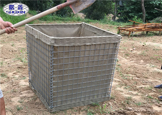 Galfan Welded Defensive HESCO Barriers SX 5 Z wytrzymałym materiałem geotekstylnym