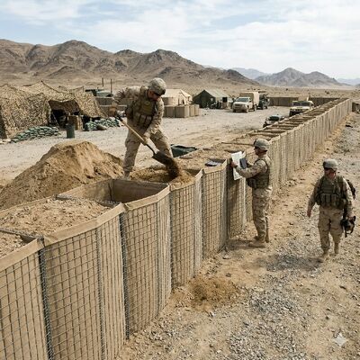 Bariera obronna 3 "X3" spawana stalowa gabionowa torba z piaskiem Bastion Obwód powodziowy Ściana ochronna