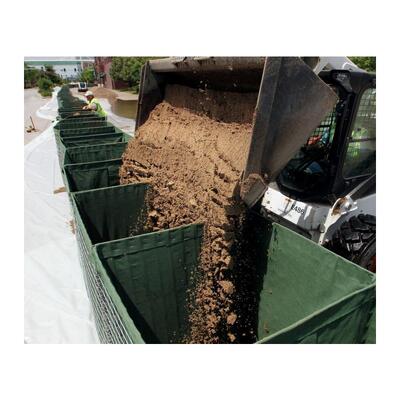 Wysokowytrzymałe worki piaskowe barierowe, mur obronny, bastion wypełniony ziemią