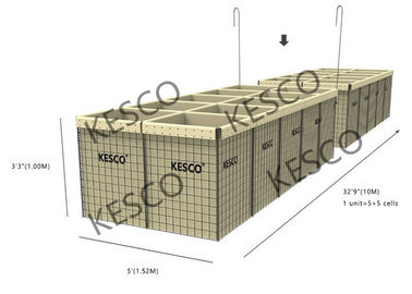 MIL 4 Defense Hesco Bastion Składana metalowa bariera zabezpieczająca 3 '' X 3 '' Siatka otworu