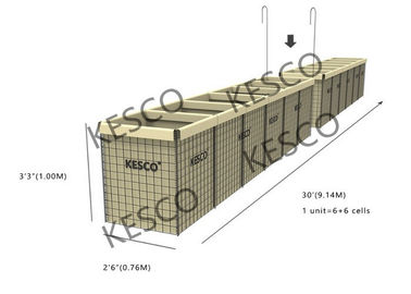 Ciężki ocynkowany system militarnych barier ochronnych Hesco mil 9