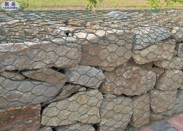Dostosowana elastyczna siatka ochronna ocynkowana Galfan Pvc Gabion wzmocniona ścianą