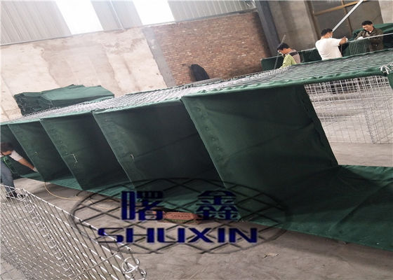 Ocynkowana skrzynka gabionowa wypełniona piaskiem Hesco Barrier Wall Mil 7
