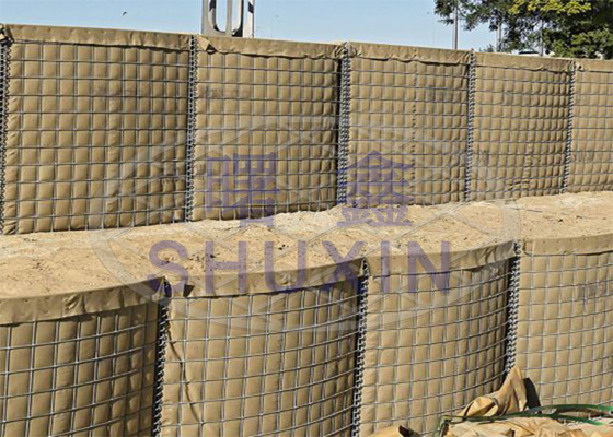 Głębokie spawanie Galwanizowana bariera basowa Hesco Mil5 Perimeter Security Wall Shooting Range