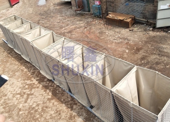 1 * 1 * 5 M / 5 ogniw Hesco Bariery przeciwpowodziowe Kolor piaskowy Ocynkowane chowane Bezpieczeństwo Mil 3