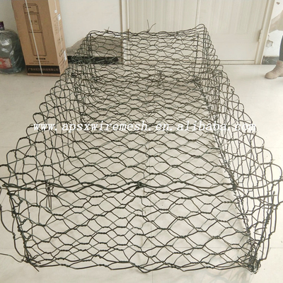 Podwójnie skręcone 6x8cm ocynkowane kosze gabionowe Wypełnione kamieniem klatki Sześciokąt zapobiegający łamaniu skał