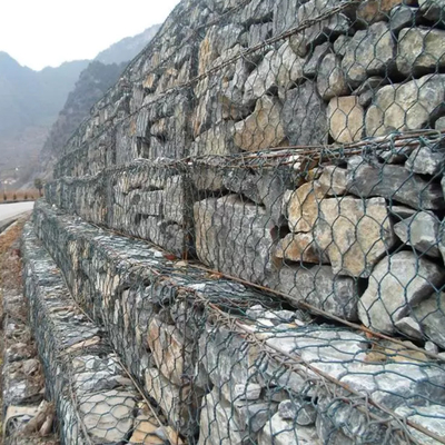 Sześciokątna siatka druciana 2x1x1m Gabion ocynkowany ogniowo i pokryty PCV